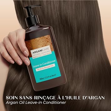 ARGANICARE| Argan Oil Leave-In Conditioner | Dry & Damaged Hair | Daily Leave-In Care | Softness, Shine & Manageability | 400 ml