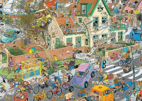 Jumbo Spiele Jan van Haasteren Puzzle 2x 1000 Teile - Der Sturm + Die Safari – 2 in 1 - ab 12 Jahren – Comic Puzzle – Bild 3