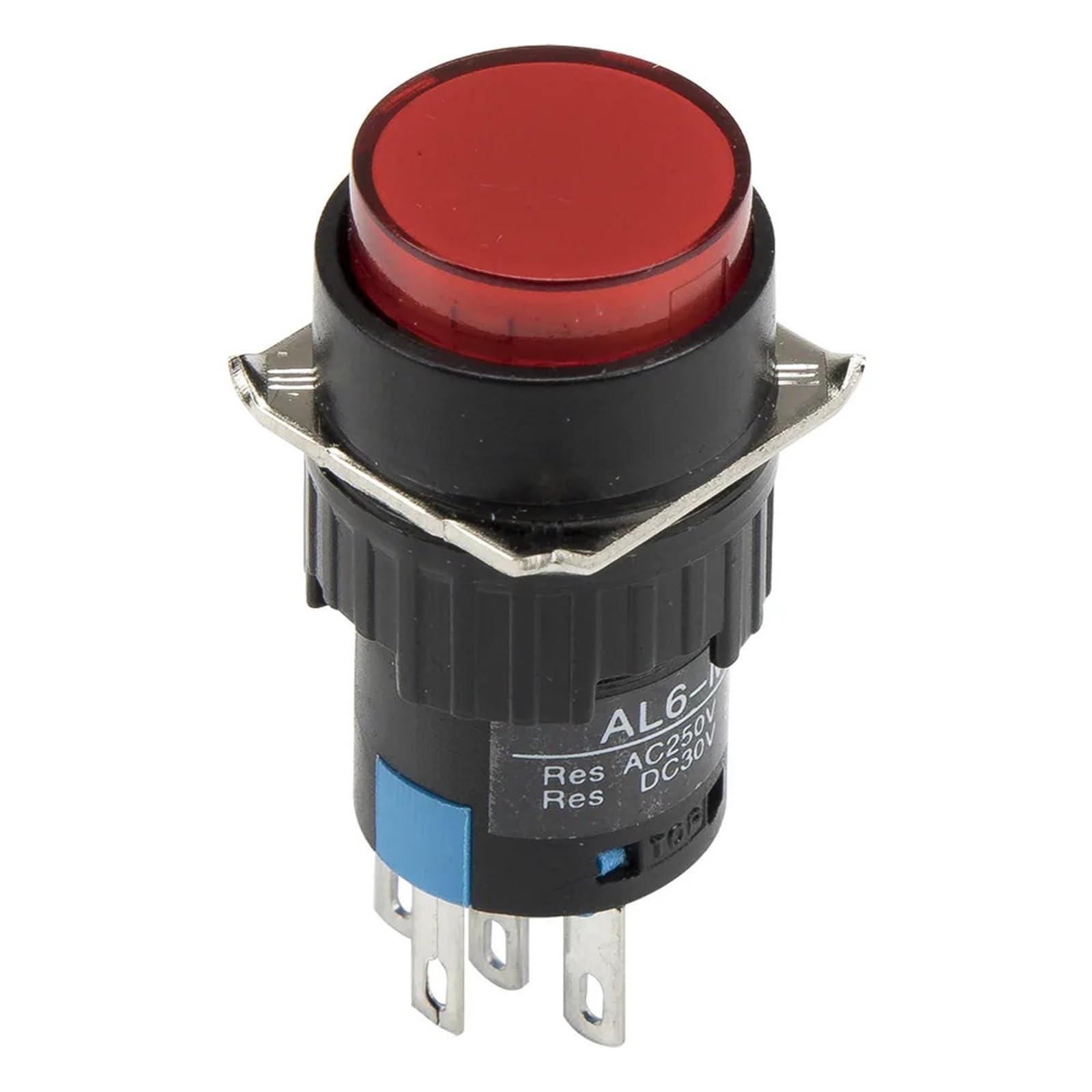 JNURGWLYH 50pcs / lot AL6-M-11 16mm Reset - Off Round Push Button Switch LA16Y-11D SPST pushbutton with Light 220V 12V(Rosso,220V)