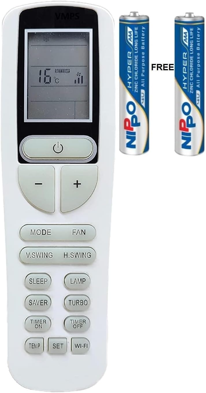 Voltas Ac Remote Compatiable with WiFi Function (Attention) Match with Your Old Remote Image (Come with 2 AAA Batteries)