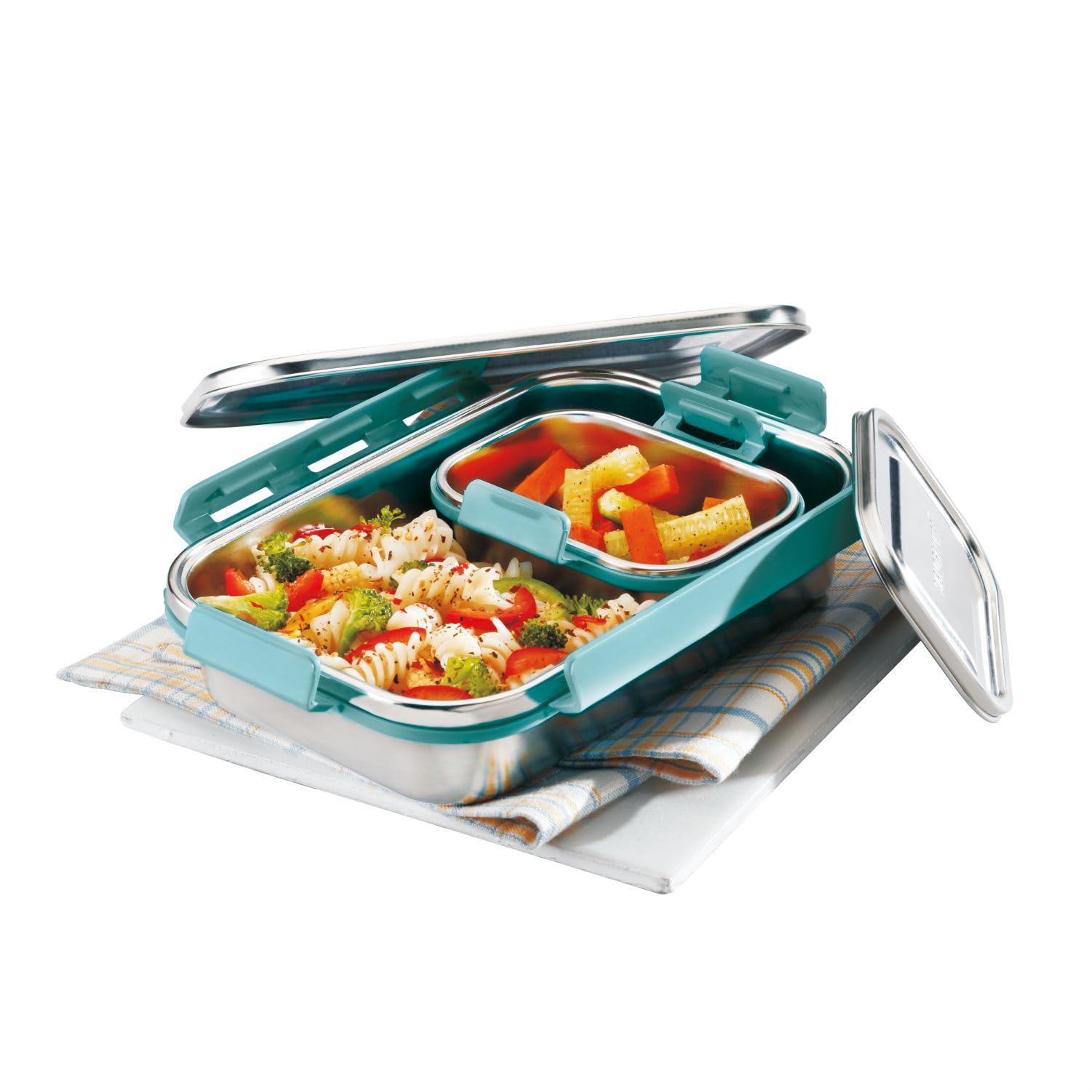 Signora Ware Nugget Printed Stainless Steel Lunch Box | Airtight & Leakproof | Maintain Crispness & Freshness | Ideal for School Kids | Great for Picnic & Outdoor Activities (700ml + 130ml | Pink) — Amazon image 17