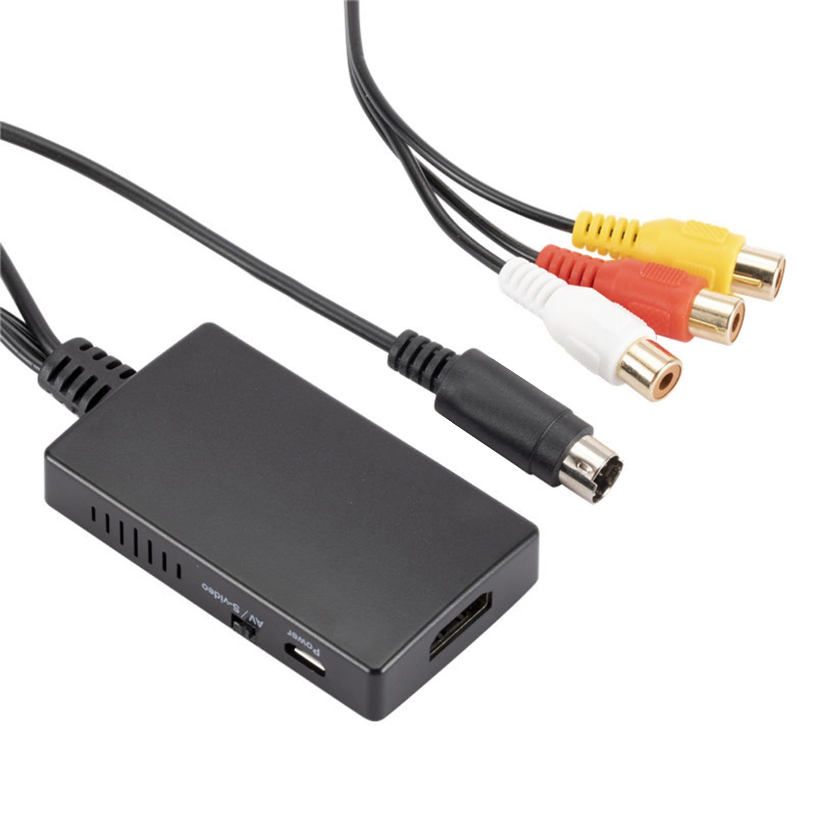 iFCOW Convertitore da AV a HDMI, adattatore da RCA a HDMI AV+ S- video a HDMI, supporta 1080p NTSC/PAL per PC, laptop, TV, lettori DVD