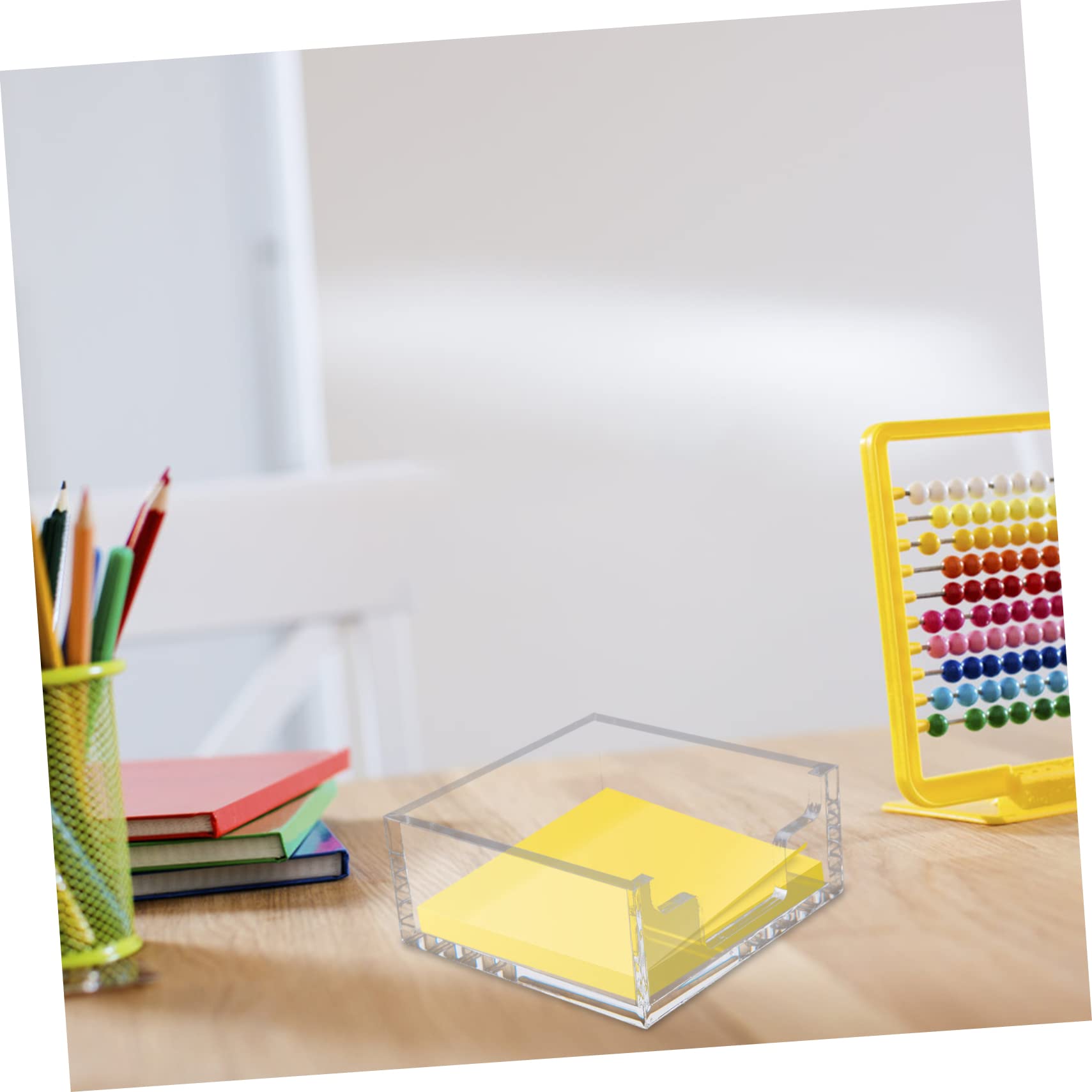 2piezas Soporte Organizador De Notas De Oficina Dispensador Para Notas De Transparente Accesorios De Escritorio Prácticos y Funcionales
