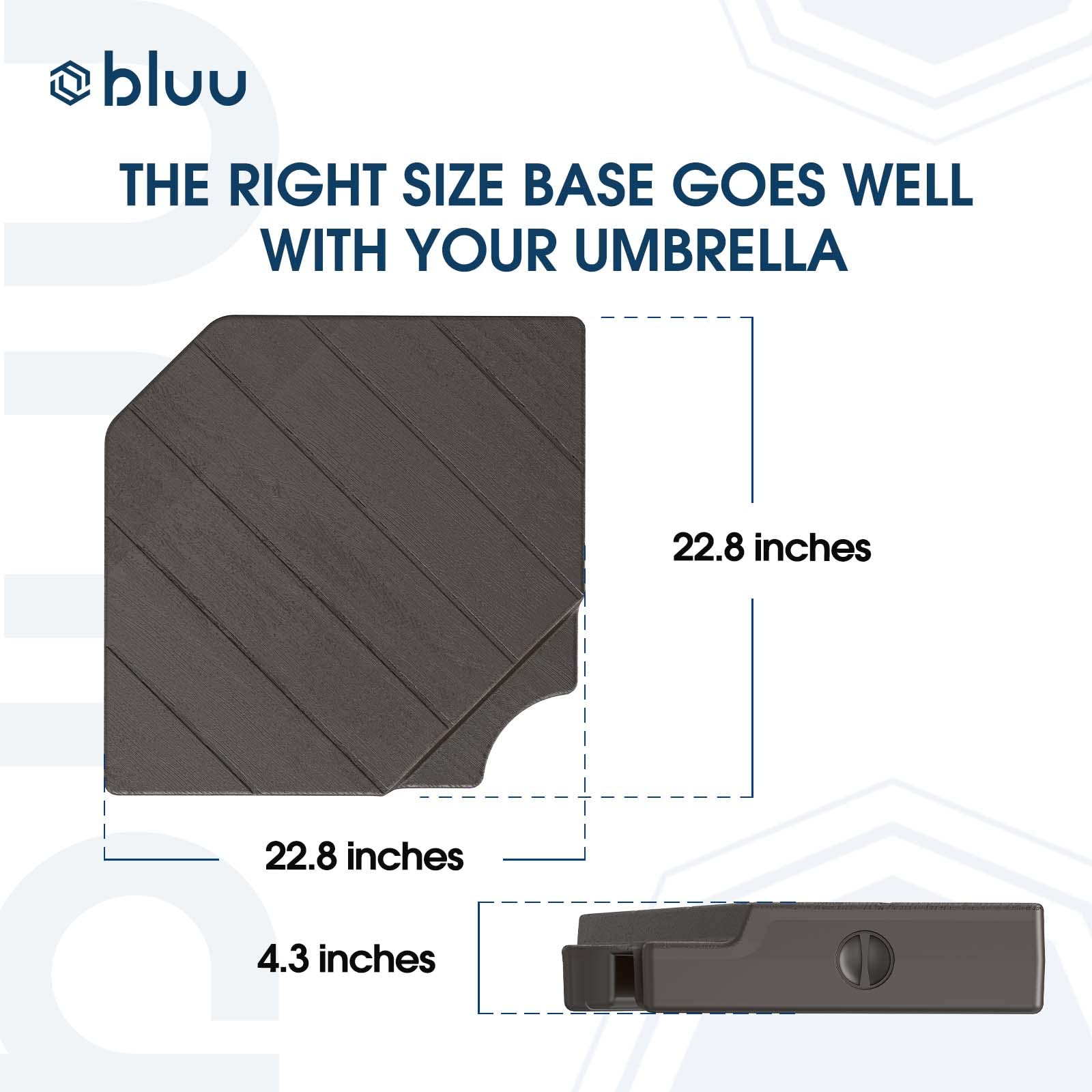 BLUU Large Base 4Pc 430 Lbs Weighted Base Heavy Duty Offset Cantilever