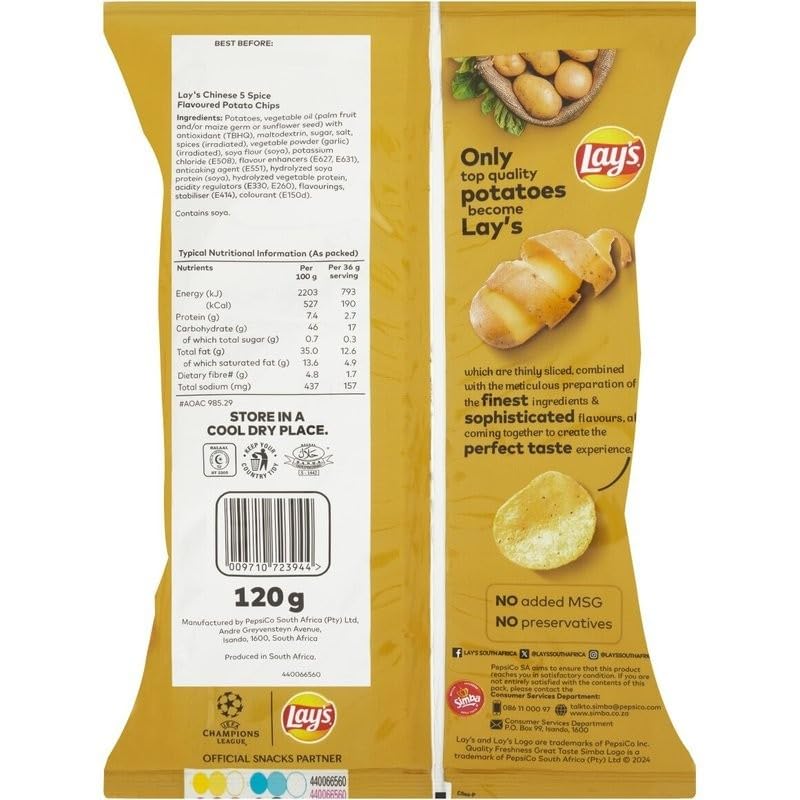PLACEBO layz potato 5'7 30.8 cl Lay's Chinese 5 Spice Potato Chips