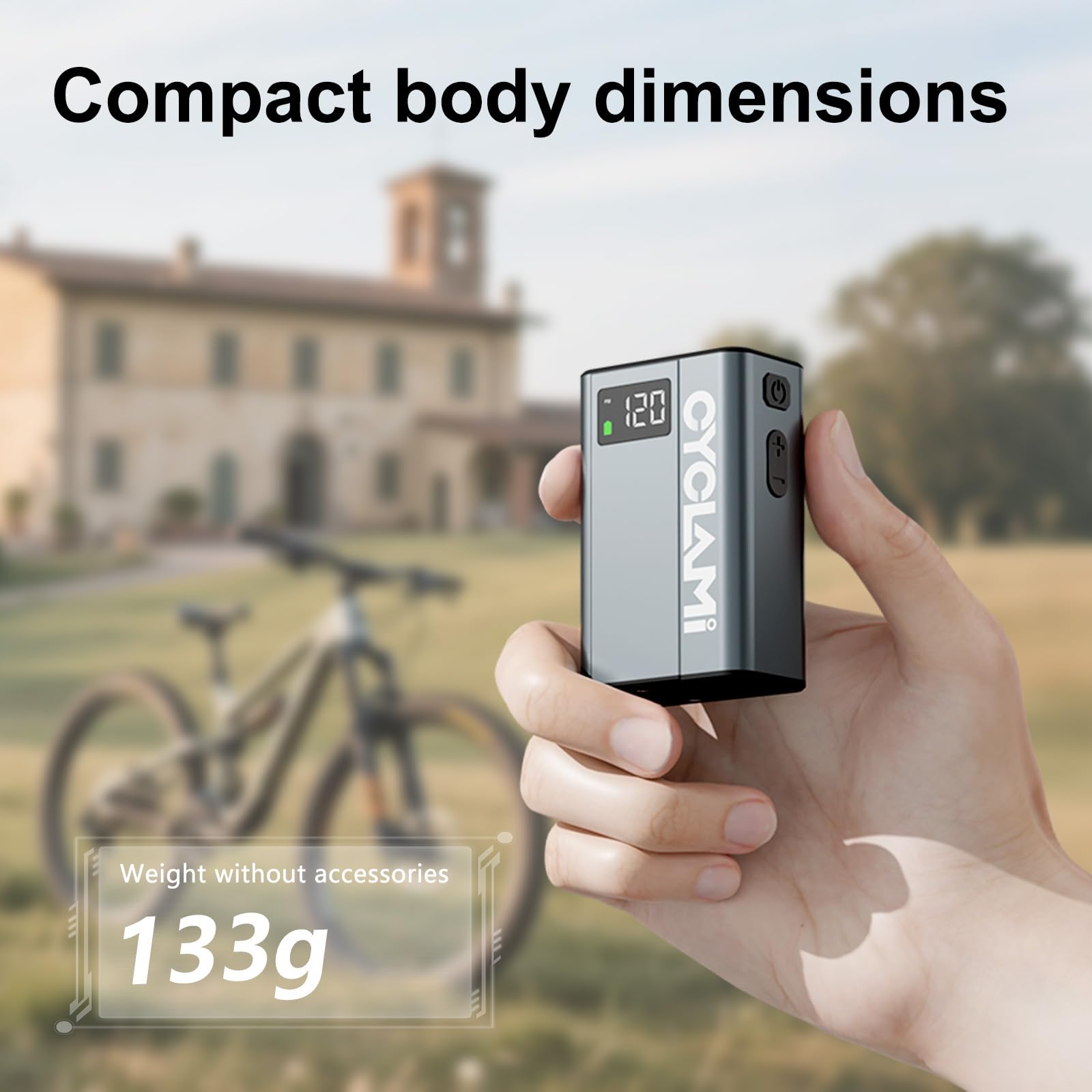 Mini Pompa Pneumatici 120PSI Pompa Per Pneumatici da Bicicletta Portatile Manometro Digitale Pompa per Aria Elettrica per Bicicletta con Valvole Presta e Schrader Mountain bike e Road Bike