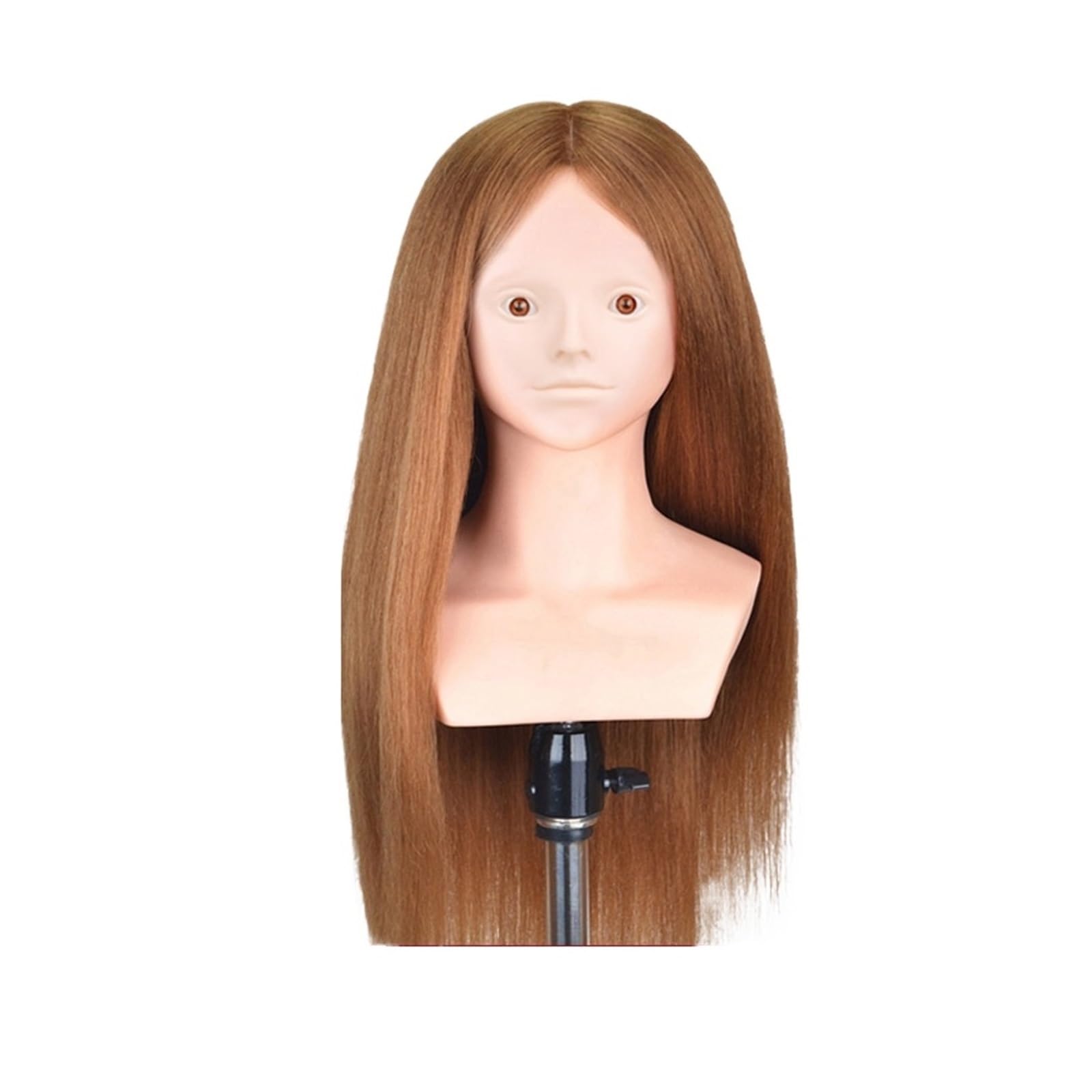 Training Mannequin Head Wig with Shoulder 24'' 80%Real Hair Hairstyles Hairdresser Practice Traning Braiding(80Real Hair Gold-)