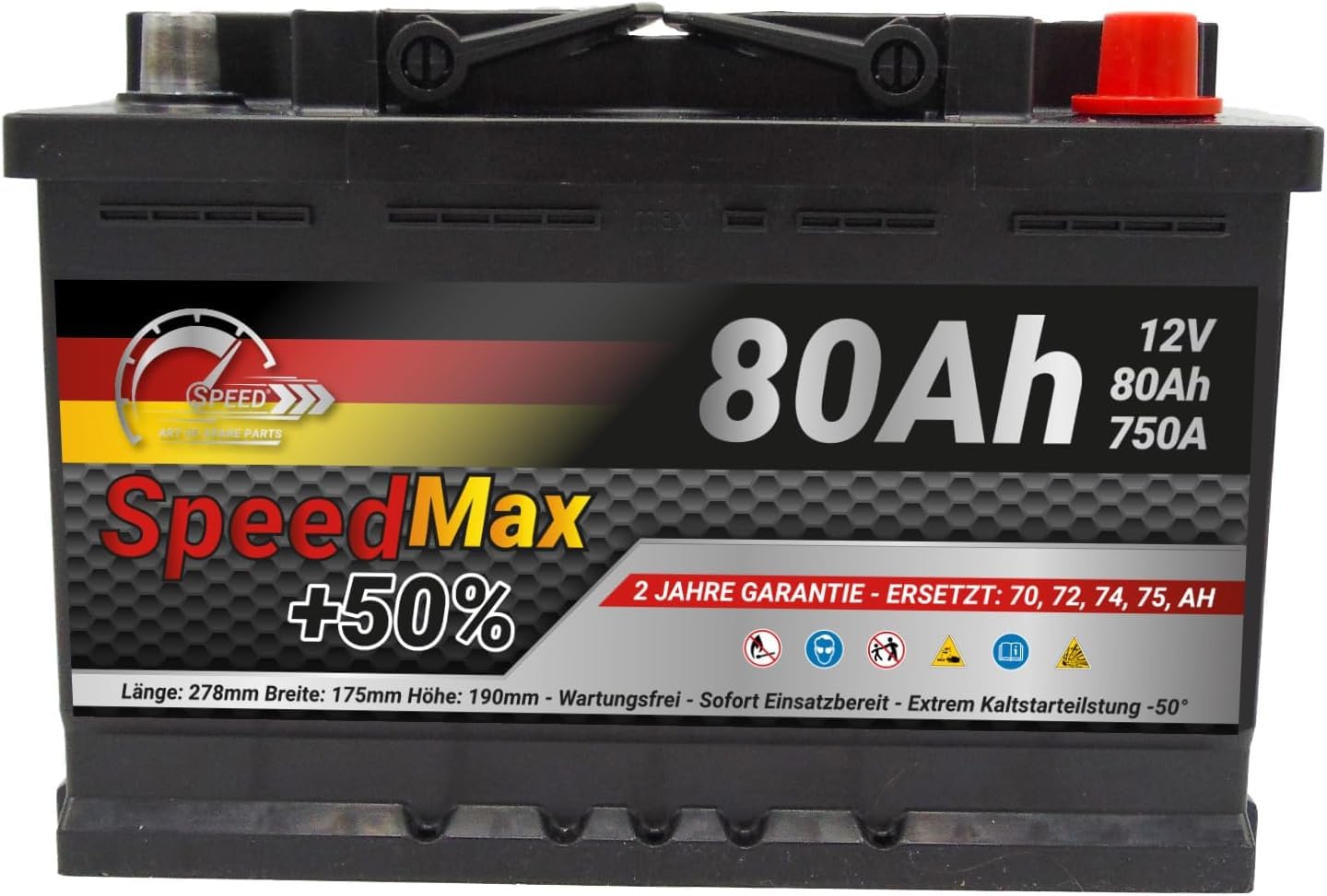 Autobatterie Speed Max ersetzt (80 Ah)