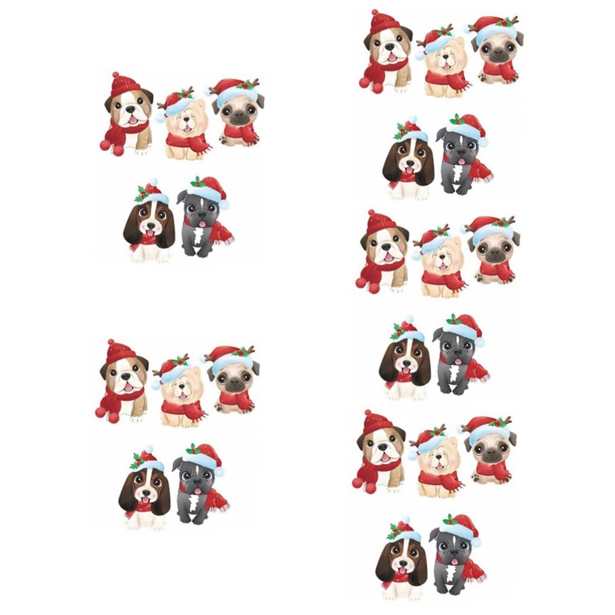 POPETPOP 5 Fogli Vetrofanie Natalizie Cartone Animato Decorazioni Natalizie Adesivi Per Cani Di Natale Adesivi Per Cuccioli Invernali Adesivo Murale Natalizio Cane Parete Pvc