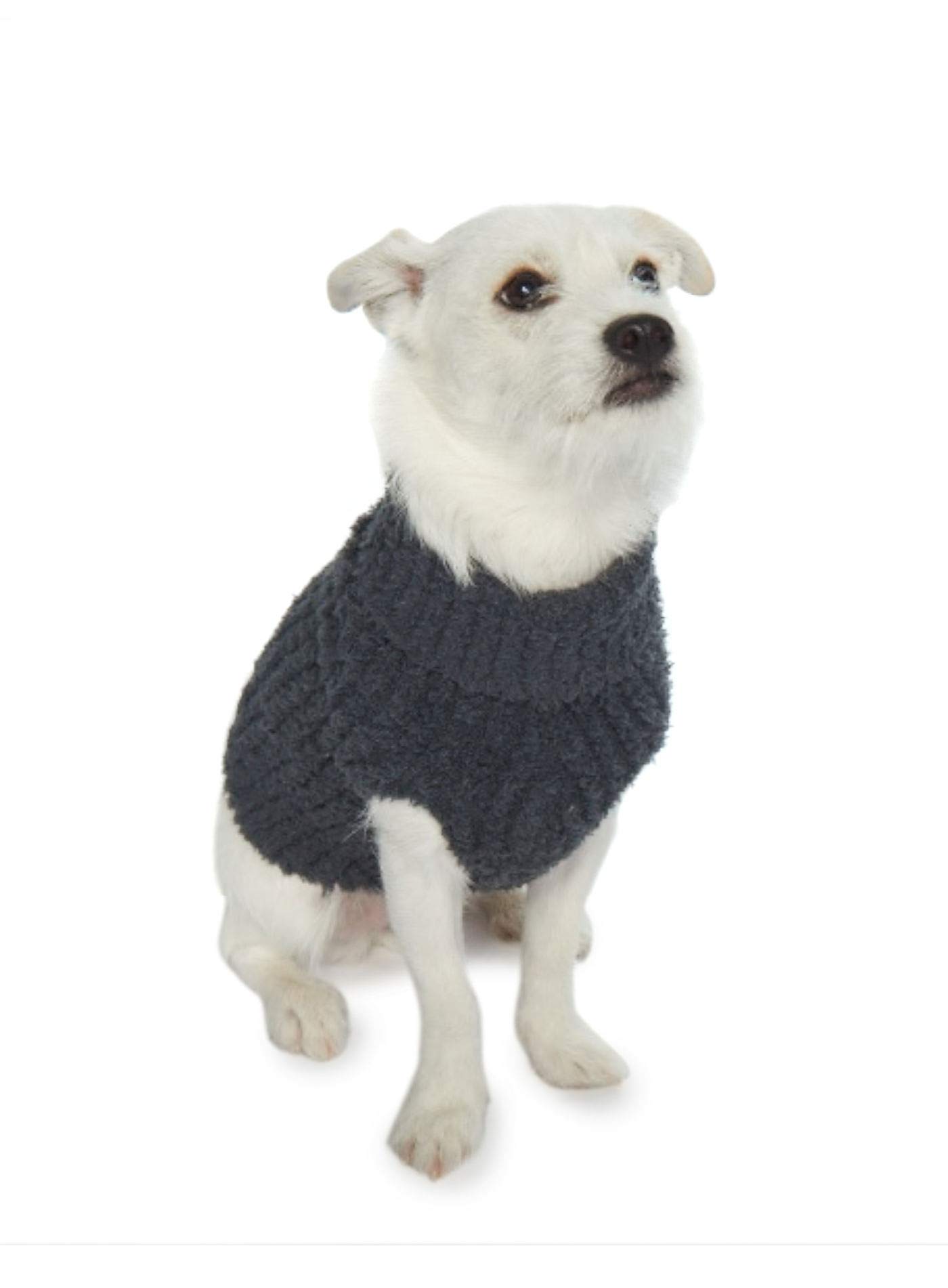 Barefoot Dreams CozyChic Hundepullover, gerippt, Schieferblau