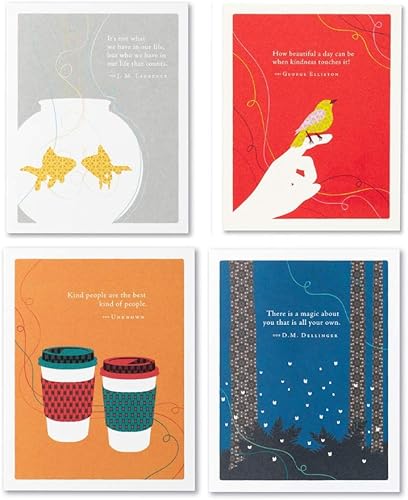 Compendium Tarjetas de felicitación positivamente verdes, paquete de 4 tarjetas de agradecimiento, agradecimiento infinito (cuatro tarjetas en