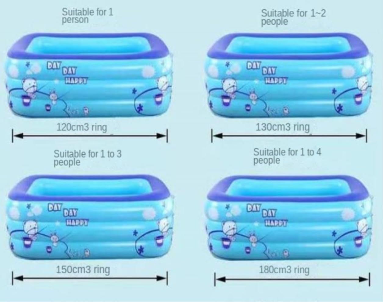 Planschbecken Aufblasbarer Familienpool, Rechteckiges Planschbecken, Schwimmzentrum, Pool Garten(120cm)