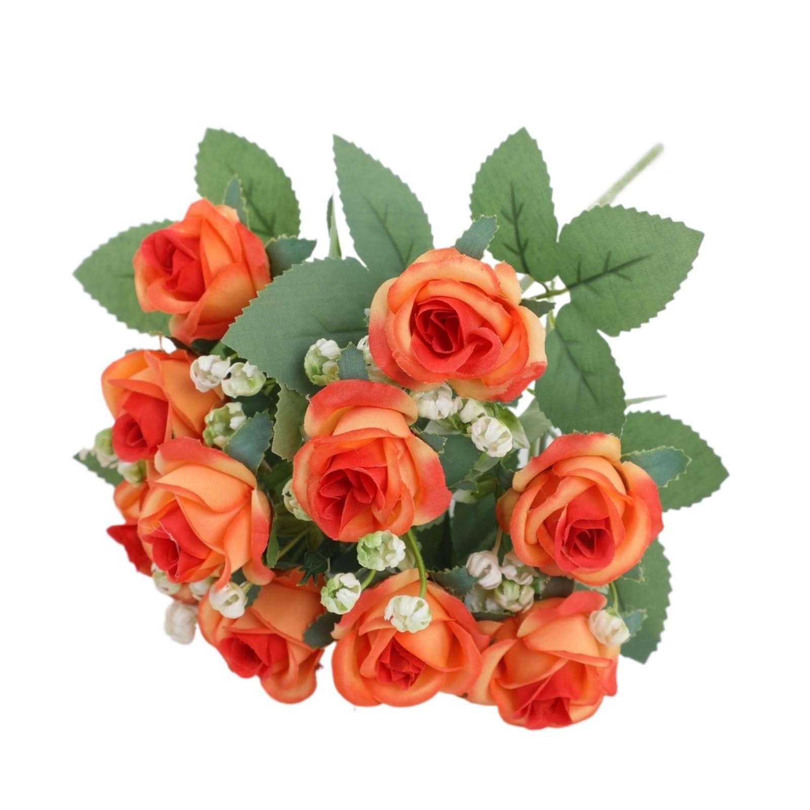 Casetlong 1Pc Artificial Flowers Bouquet 32CM Silk Fake For Home Decor Garden Wedding Decoration Flower Arrangement(Orange)