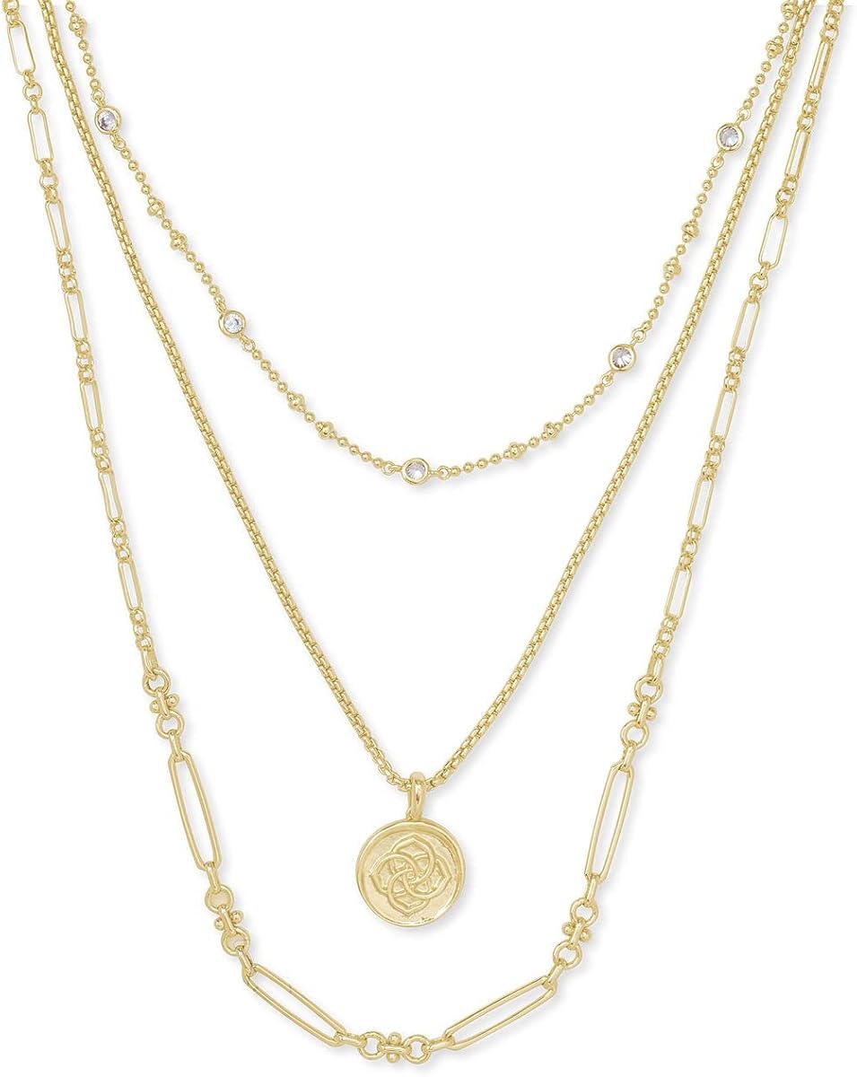 Collar con medallón de triple hebra, joyería de moda para mujer