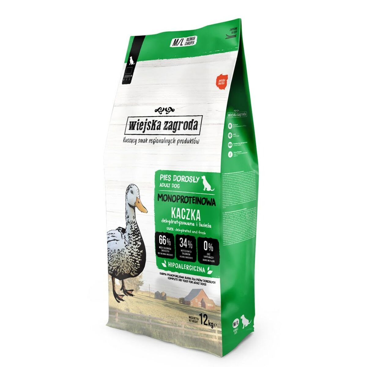 Penso WIEJSKA ZAGRODA Monoprotein Duck Duck 12 kg - Marka: WIEJSKA ZAGRODA - EAN: 5905342296027