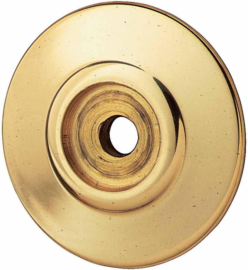 Renovators Supply Manufacturing Cabinet Door Knob Rosette Bright Brass 1.25" Dia. Round Decorative Solid Cast Brass Door Knob Escutcheon Back Plate Protective Tarnish Resistant Rose Covers Pack of 6