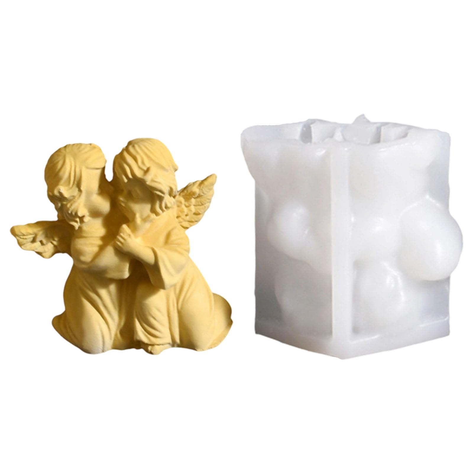 Jazuaiao Detailed Cherubim Elastomer Flame Cast with Release for Creative Undertakings Silicone Patron Cherubim Cast