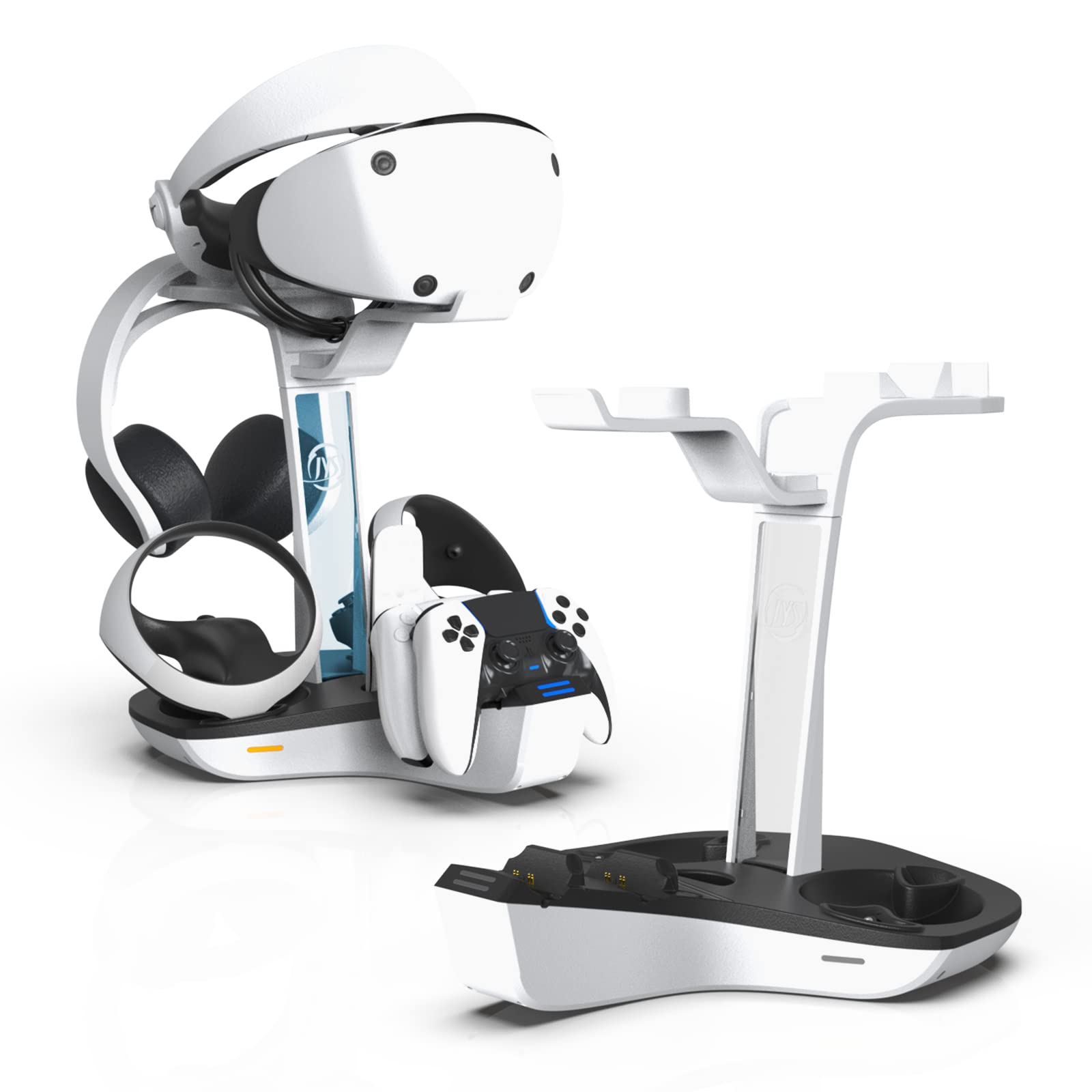 per PSVR2 dock di ricarica con supporto per auricolari, supporto per stazione di ricarica per controller PSVR2 e PS5, 4 controller stazione di ricarica con indicatore