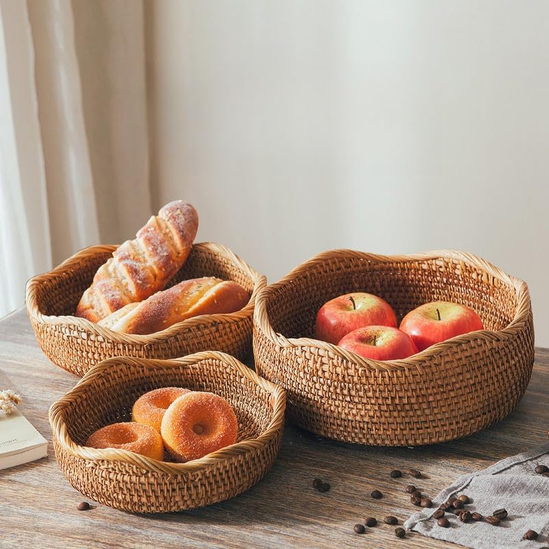 Rattan-Bread-Basket-Hand-Woven-Fruit-Basket-Wicker-Serving-Basket-Bowl-Decorative-Baskets-for-Kitchen-Counter-Organizing-Set-of-3-Wave