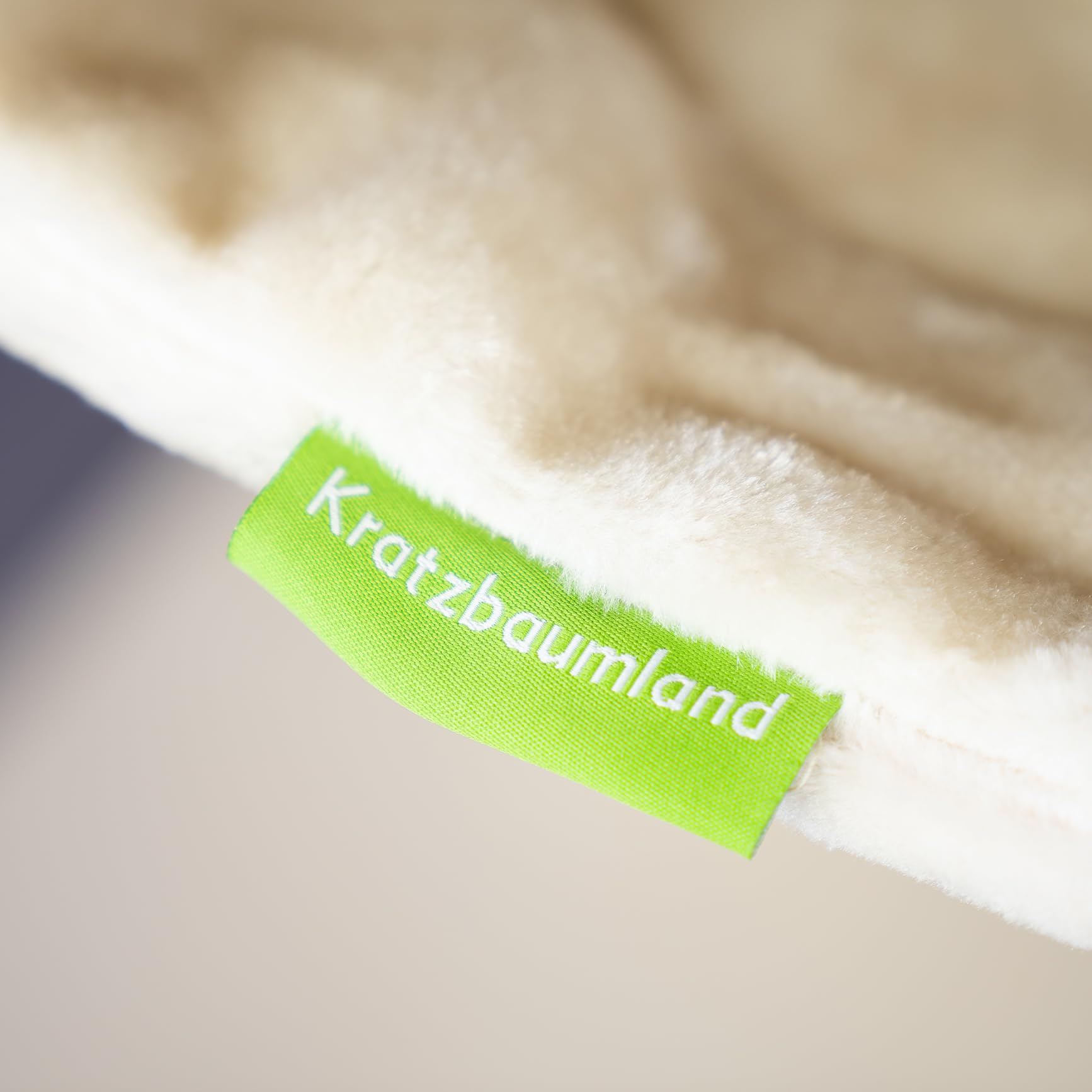 Kratzbaumland 50 cm Klettbettchen mit Holzohrplatte passend für Natural Paradise und Woody Kratzbaum Ersatzteil (1 Stück)(Creme - Edelplüsch)