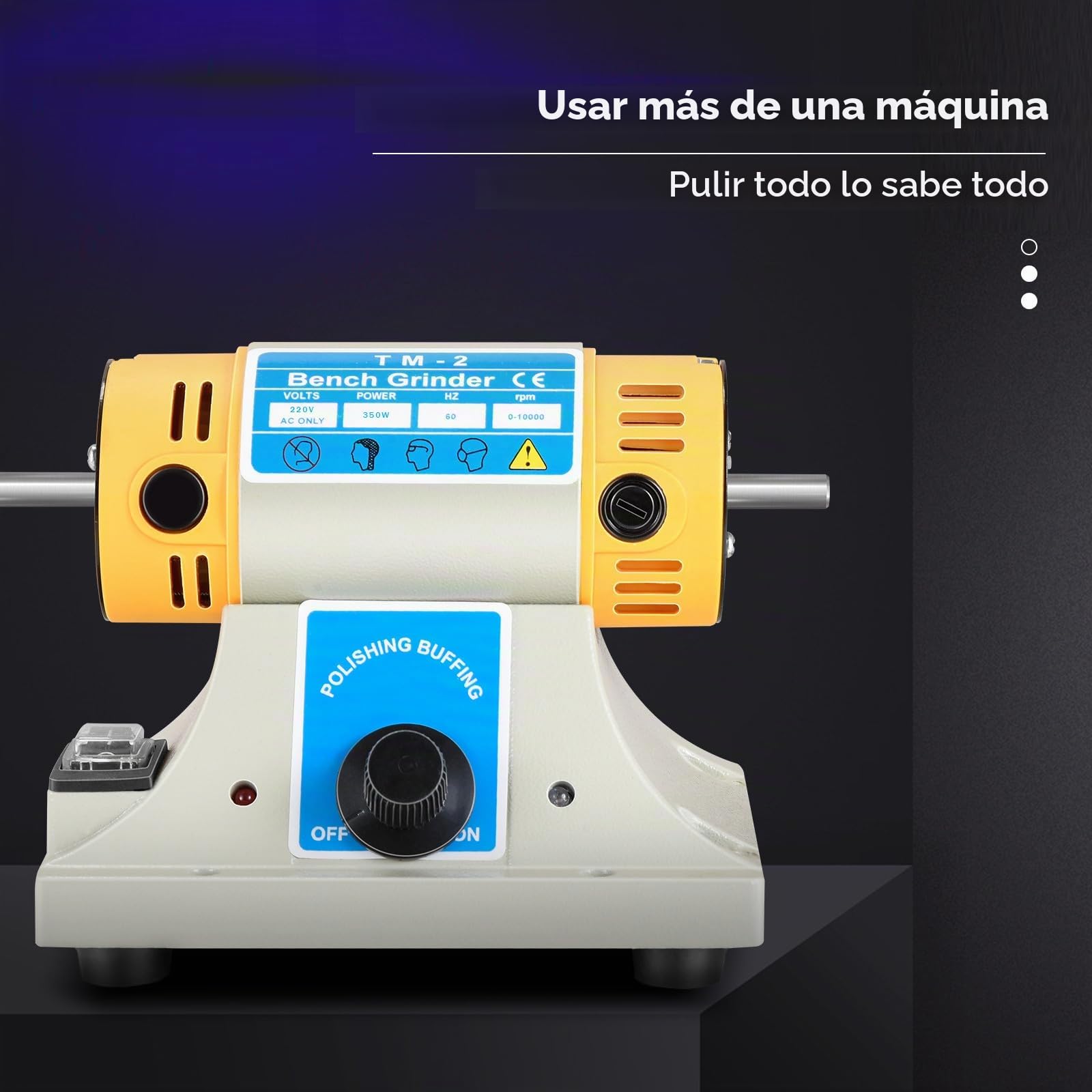 Máquina pulidora de banco 10000 rpm 350W Pequeña máquina de corte y pulidora de jade para trabajar la madera de escritorio multifuncional Rectificadora de joyería eléctrica