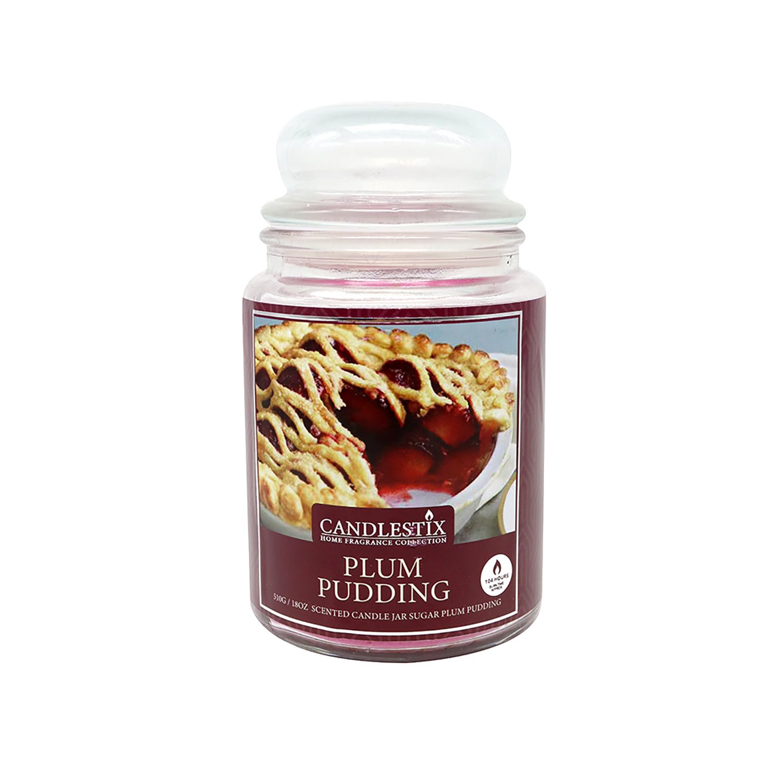 Voltico Multicolor Large 18Oz Scented Glass Jar Candle Natural Soy Wax Long Lasting Fragrance With Lid 104 Hour Burn Time Home Decor And Gift Candle (Sugar Plum Pudding)