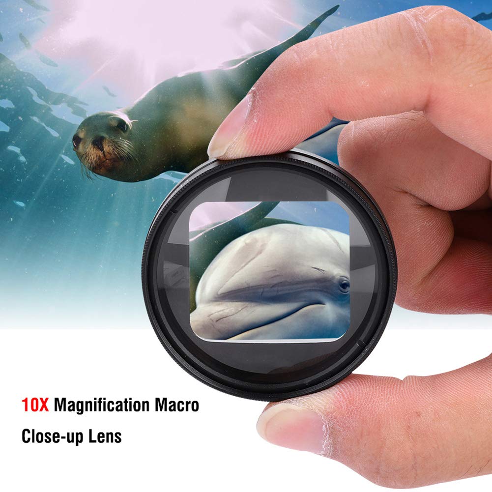 Lente Macro de Primer Plano con Lupa 10X para Cámara de Acción GoPro Hero 6/5, Tema Resaltado, Acoplable, Perfectamente Combinado con Anillos de Filtro, Captura la Vida Marina a