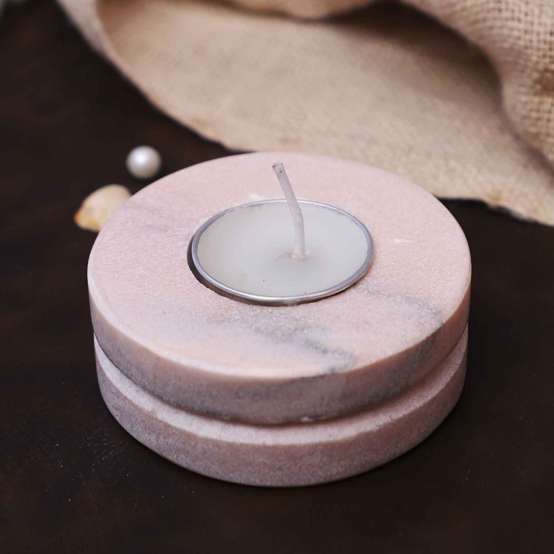 Katkaria Creations Pink Round Marble Tea Light Holder/Candle Holder for Home Decor and Candle Light Dinner/Handcrafted by Indian Artisans/Festive Gifting / 2 Tea Lights Included (B0BM9VMJ38) Amazon Price History, Amazon Price Tracker