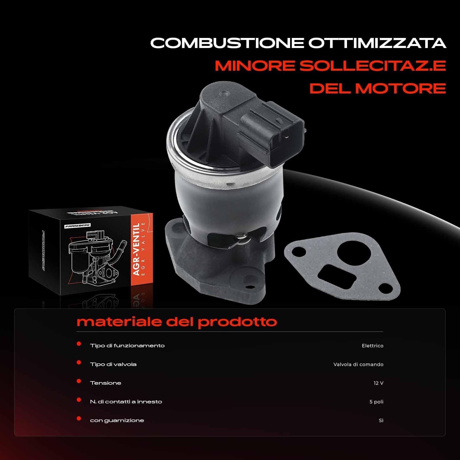 Frankberg Valvola EGR a 5 Poli 18011PWA050 | Compatibile con: J.a.z.z II GD GE2 GE3, J.a.z.z II GD GE3, Civic VIII Hatchback FK FN, J.a.z.z II GD, J.a.z.z Saloon GD