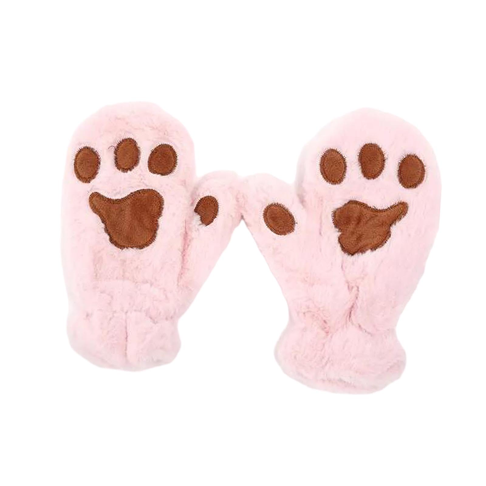 Women Gloves Mittens Sports Riding Faux Fur Cartoon Paw Gloves Pink|Gloves & Mittens|Clothing Shoes & Accessories-image-29