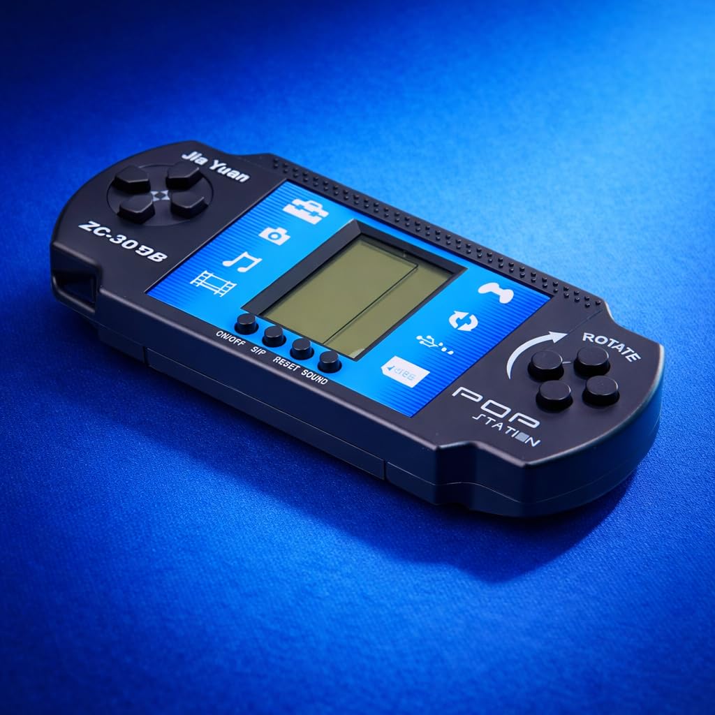 Pop Station ZC-2030B Handheld Gaming Console | Black & Blue | 2.5-Inch LCD Screen | Built-in Classic Games | 9999-in-1 Portable Electronic Game Device for Kids (5+ Years)-image-10