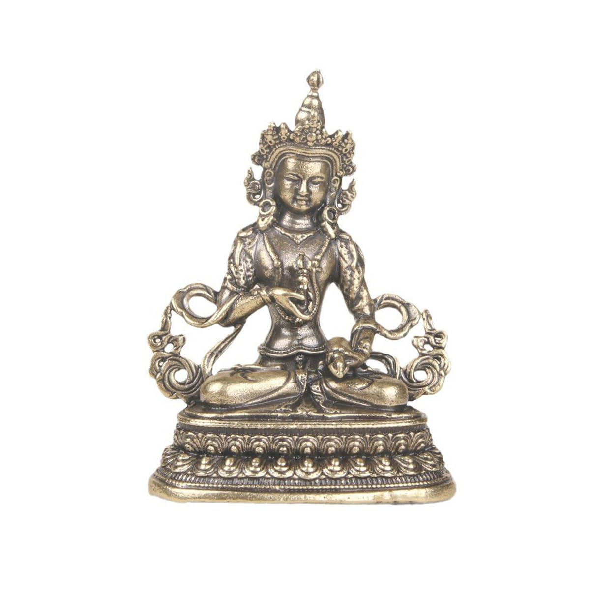 MKYKDY Retro Brass Vajrasattva Buddha Statue Desktop Decoration, Tibetan Religious Statue, Bodhisattva Handicraft Home Decor Craft