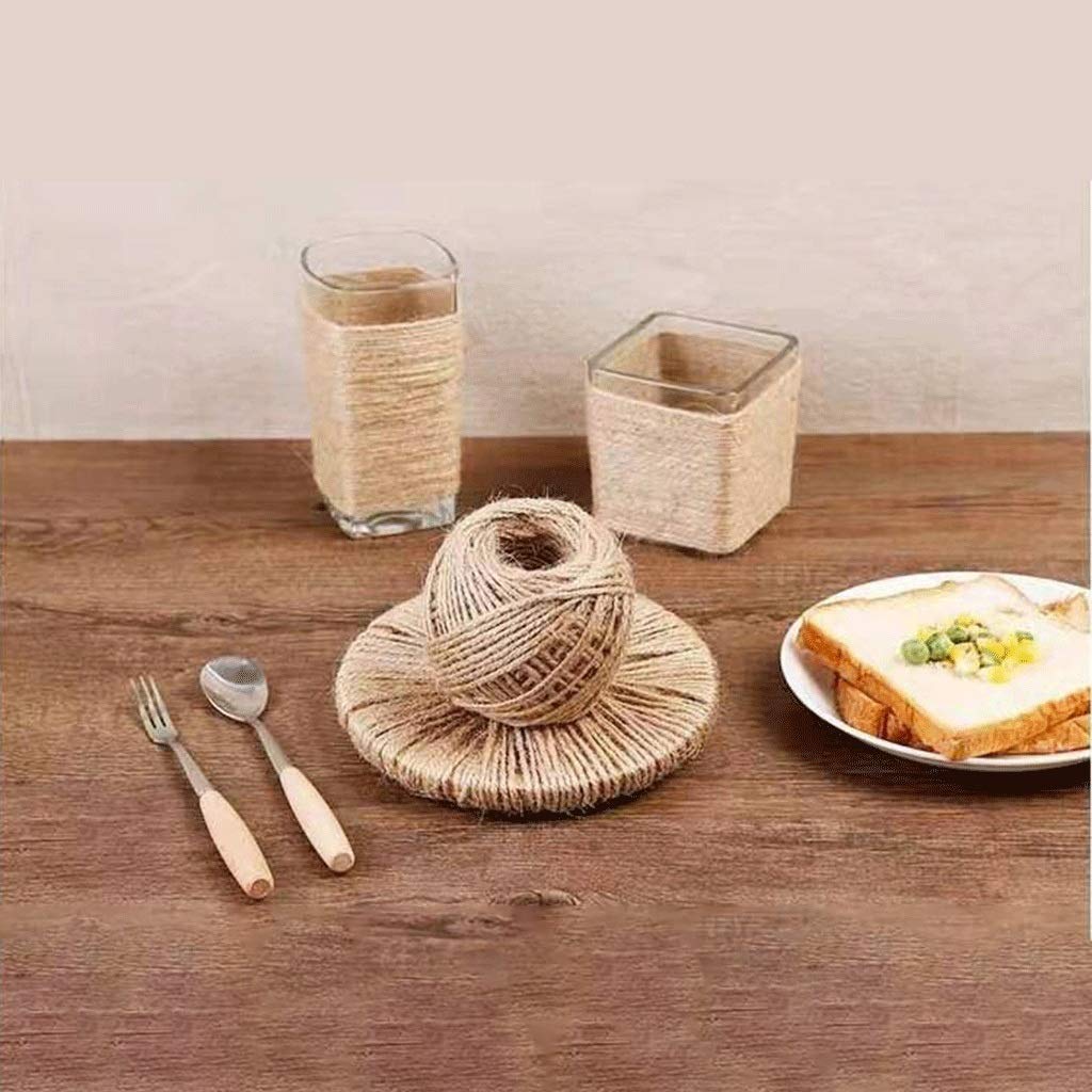 WWQQ 5/6/8/10/12mm Dicker Hanfseil Jute Seil Garten Bindfäden, 500/200/300/100mJute-Schnur Jutekordel, Garten Kordel, NatüRlicher Dekokordel Schnur Für Handwerk, Cat Scratch Post, Bündelung
