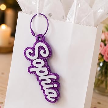 Personalized Water Bottle Name Tag, Custom Name Tag Keychain for Kids Backpacks, School Bags, Luggage, Diaper Bags, Back to School Gift
