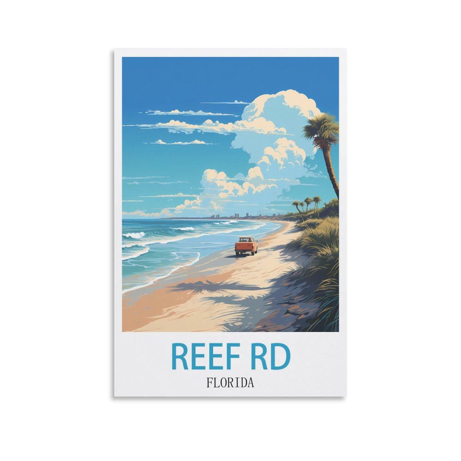 EZMLFA DIY 5D Diamond Painting Kits for Adults,Reef Rd Floridas DIY Diamond Art Kits Gem Painting Crafts for Home Wall Decor 50x60cm
