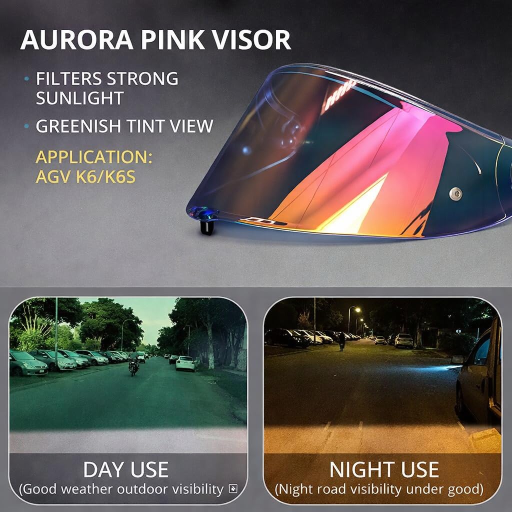 StableNeino AGV K6 and K6S Visor (Aurora Pink) : Automotive
