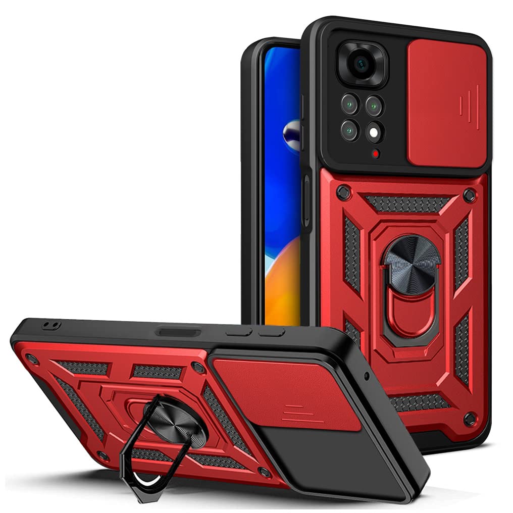 WEIOU Cover per VIVO Y76 5G + 2 Vetro Temperato, TPU Silicone e PC Antiurto Custodia, Antiscivolo Protettiva Case Bumper con 360° Girevole Anello, Nero