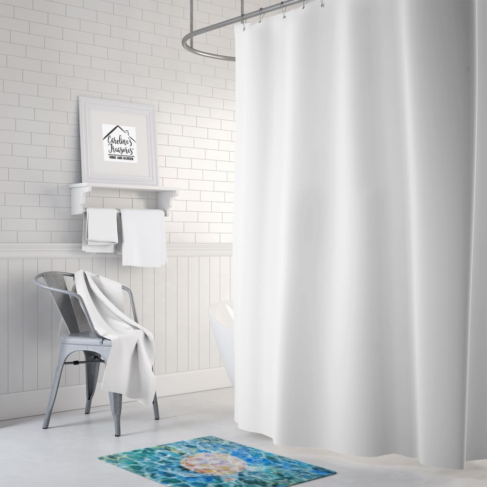 Caroline's Treasures BB5363RUG Sea Turtle Under water Machine Washable Memory Foam Mat, Bathroom Rug, Non-Slip Bath Mat, Durable Thick Washable Rugs for Kitchen, Bathroom Quick Dry, Decorative Artwork