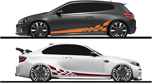 Amazon 車のステッカードアサイドスカートステッカー すべてのモデルに適合 ウエストラインスポーティな装飾車の外装 ステッカー デカール 車 バイク