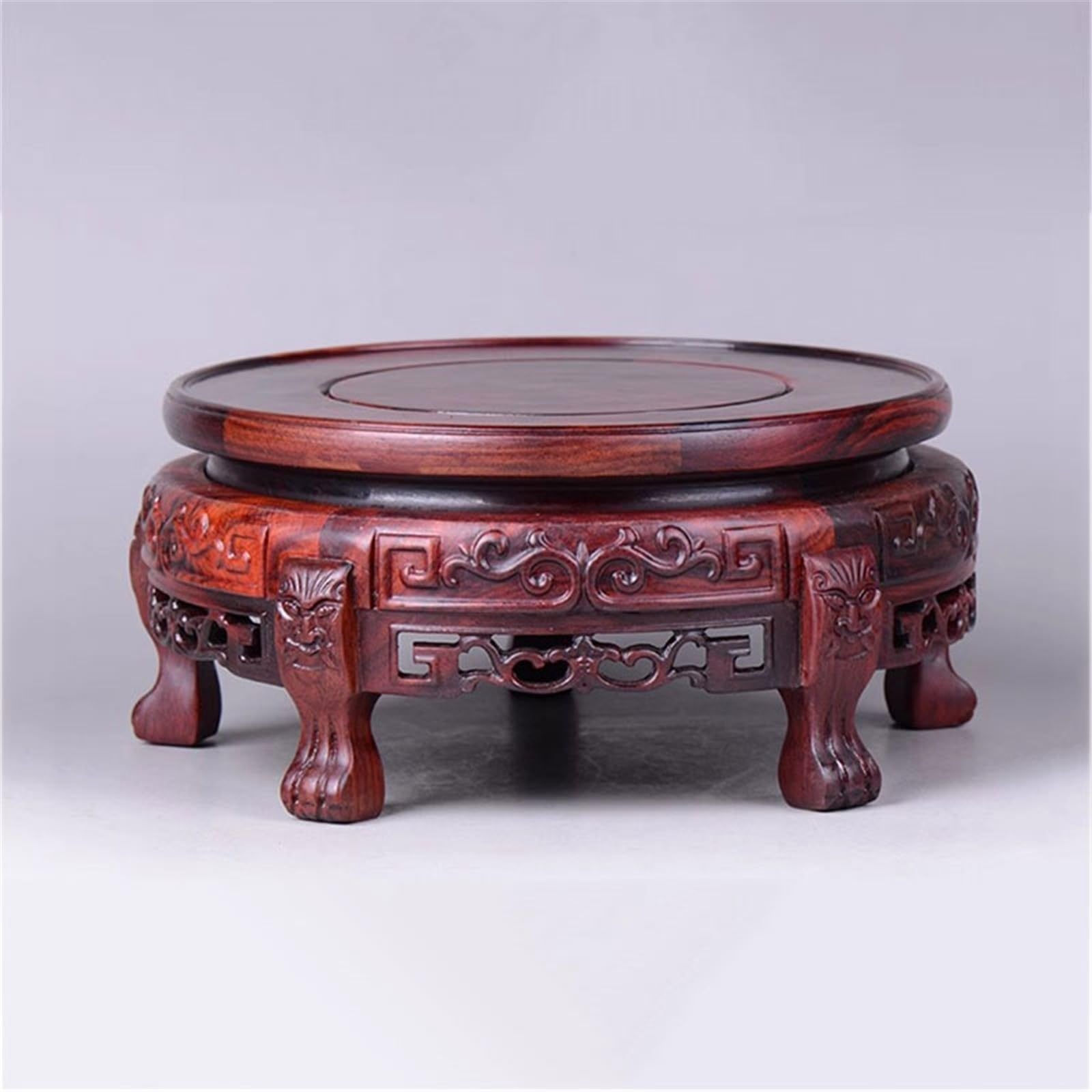 Vase Podest Stand Sockel im chinesischen Stil mit Fuß aus rotem Rosenholz, for Vase, Teekanne, Topf, Präsentationssockel Bonsai Ständer