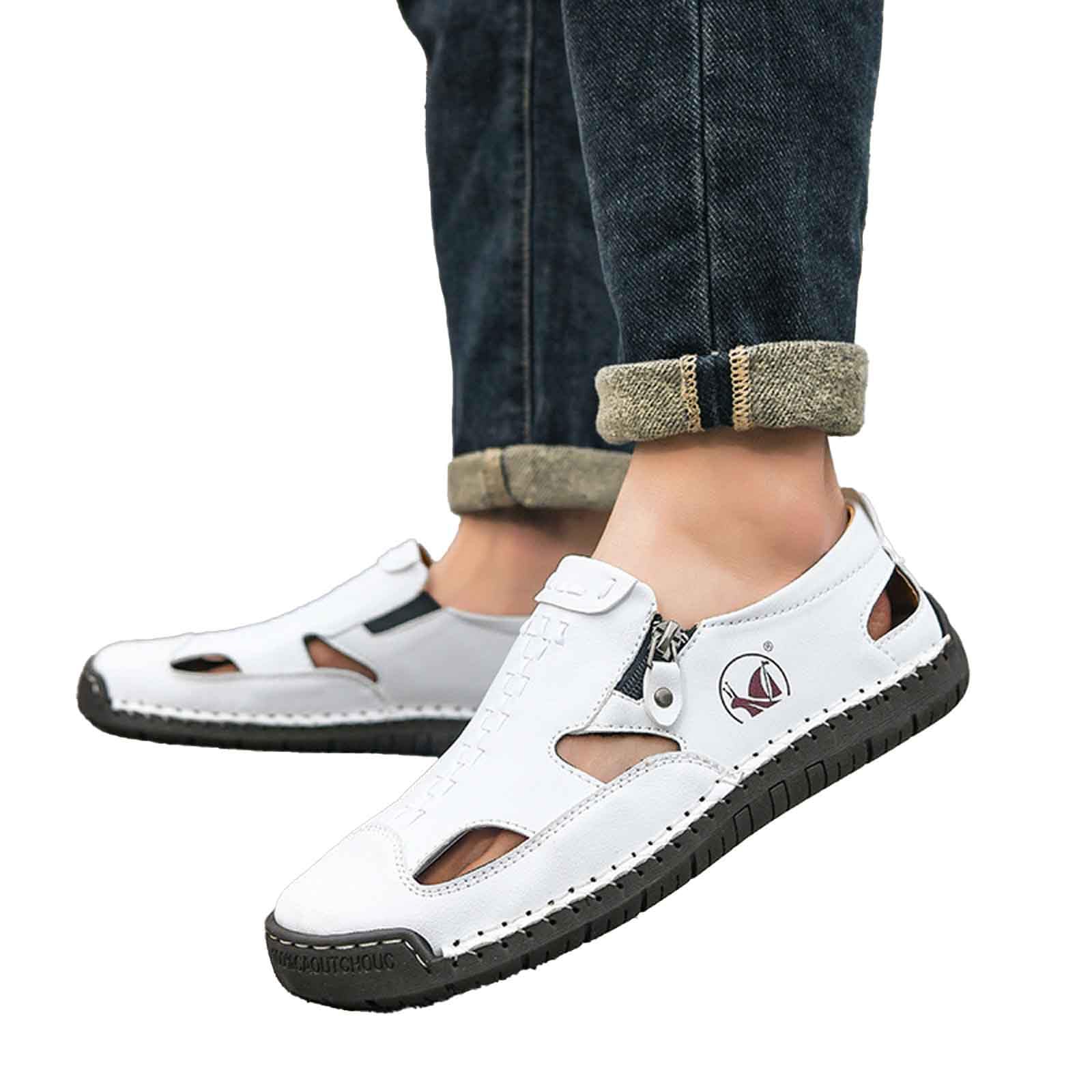 Chaussure Homme Ete Sandale Homme Sandales Confortable Plage Marche Chaussures Pieds Larges Hommes Cuir Été 48 Piscine Pied Large Flexible Barefoot Sandals Randonnée 45 Blanches Plastique D De Corde