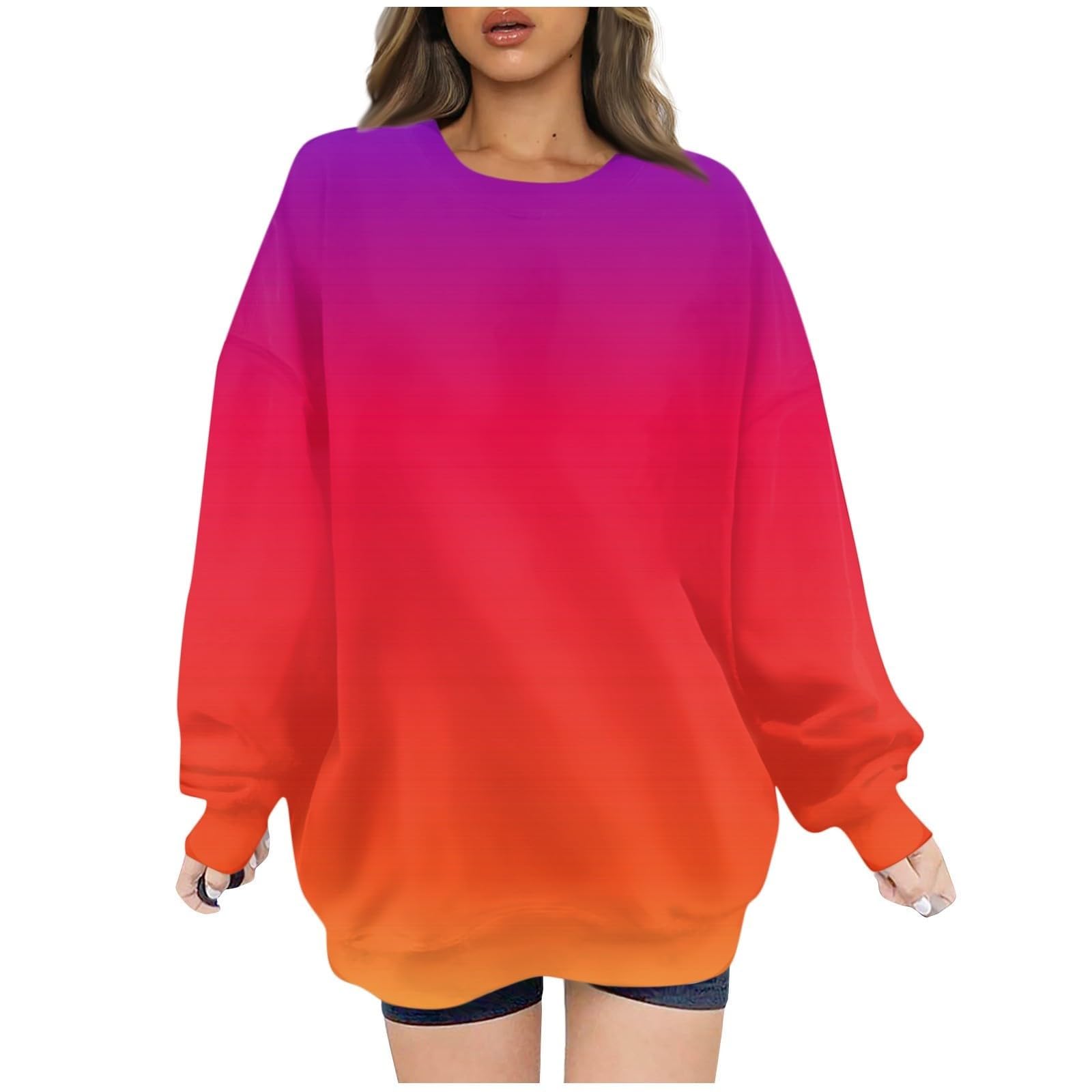 gbyLJFOversized Sweatshirt Womens Fall Fashion 2023 Long Sleeve Sweater Loose Crewneck Pullover Tops Teen Girls Cute Clothes