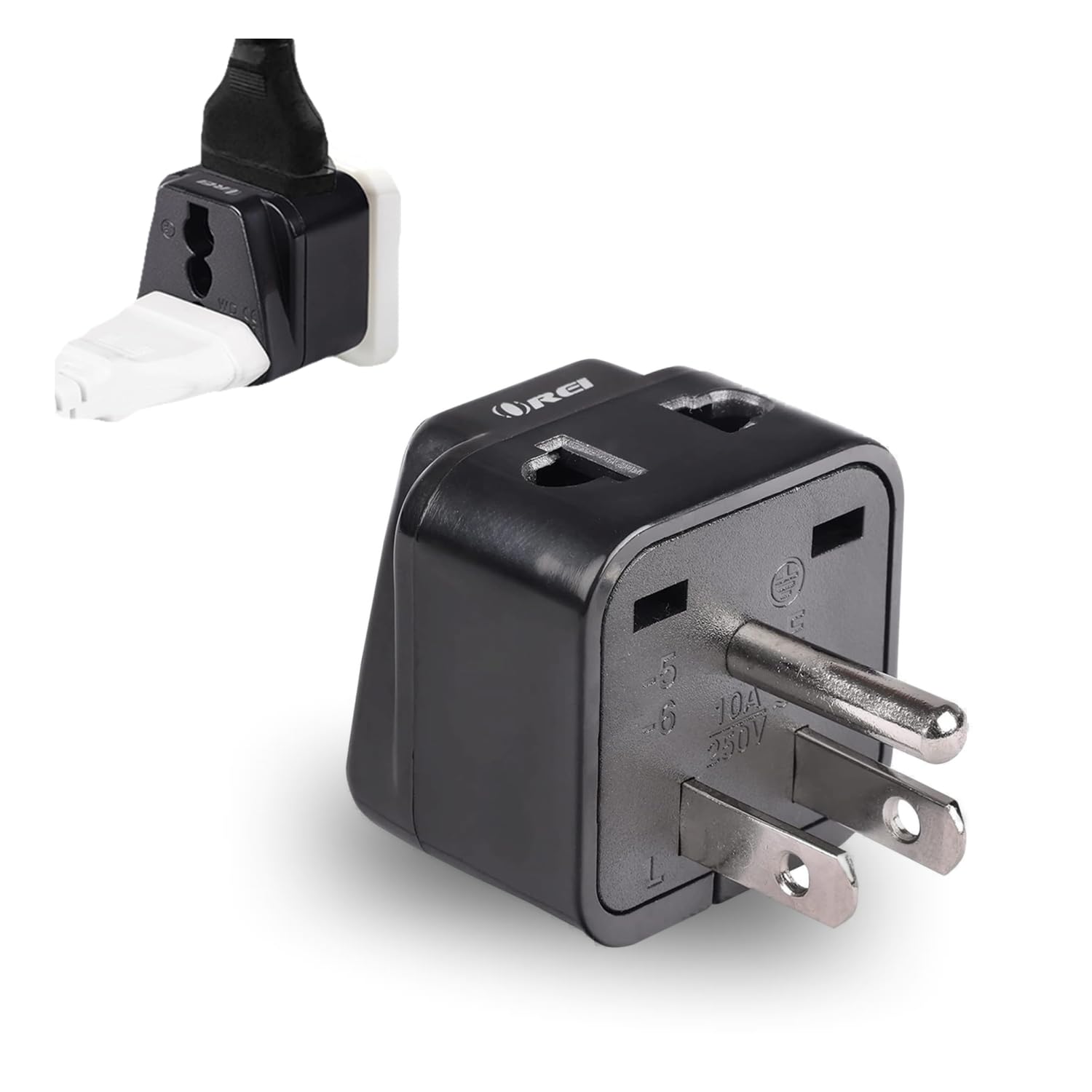 OREI India Australia Plug Converter, India to China, Australia, New Zealand - Type I - 2 in 1 - Perfect for Laptop, Camera Chargers - CE - RoHS - 2 Pack - Black - 5 Years Warranty — Amazon image 15