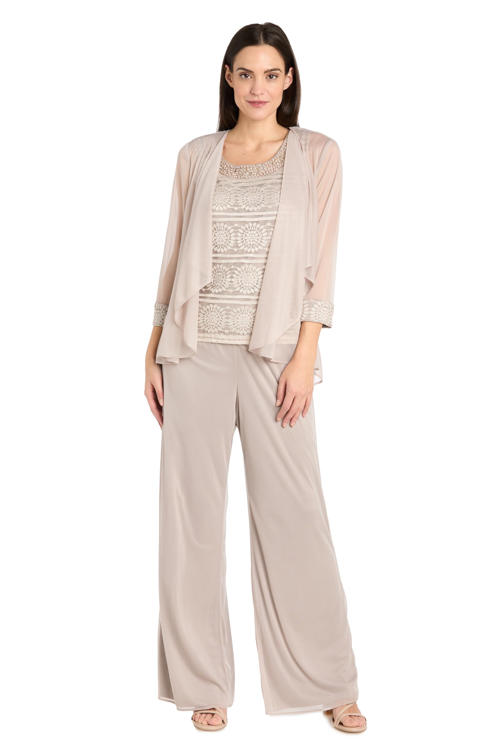 R M Richards Womens Layered Elegance Pantsuit