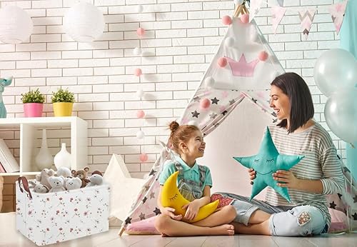 Miniatura 10 de Contenedores rectangulares de almacenamiento de dinosaurios rosados, cesta de almacenamiento rosa, bonita canasta organizadora para habitación de