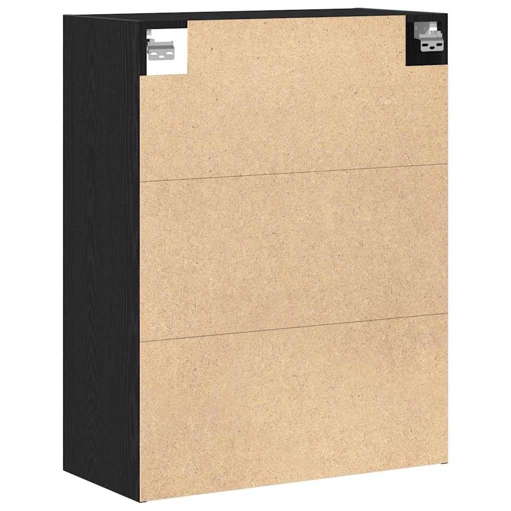 vidaXL Mobiletto da Parete Appeso Rovere Nero 69,5 x 32,5 x 90 cm, Sala da Pranzo, Mobile Rettangolare Moderno, armadietto a Muro, Elegante Arredamento salvaspazio