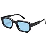 VANLINKER Retro Small Chunky Rectangle Sunglasses for Men Women Vintage Trendy Square Thick Sun Glasses VL9823