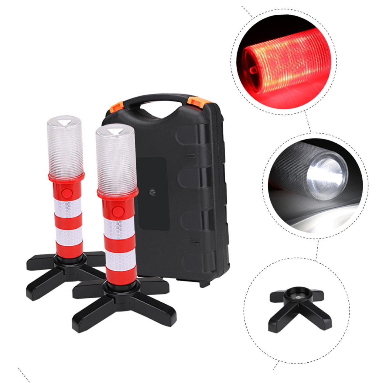 ULTECHNOVO Luz De Emergencia Led Balizas De Seguridad Luz De Advertencia Alerta Magnética Linterna Sos Grados Magnética Caminos Maltratados