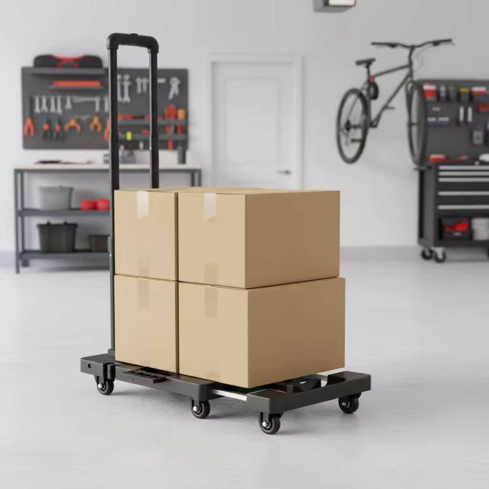 Carrello Pieghevole da Trasporto Mano Carrello Utility Carrello Portatile Carrello con Ruote Design Estensibile per Carichi Grandi