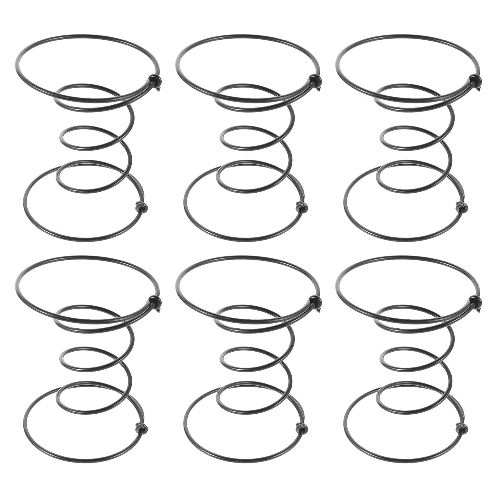 6 Stück Polster Schraubenfedern für Möbel 15cm Doppelkegel Stahl Schwarz